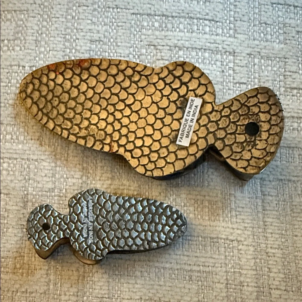 Anthropologie Metallic Fish Decor Set